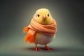 chicken in a scarf.