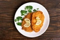 Chicken schnitzel, top view Royalty Free Stock Photo