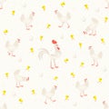 Chicken seamless pattern. Flat vector illustration Royalty Free Stock Photo