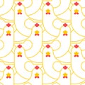 Chicken seamless pattern. Farm bird background ornament