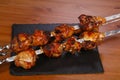 Chicken shashlik kebab on the sticks Royalty Free Stock Photo