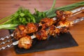 Chicken shashlik kebab on the sticks Royalty Free Stock Photo