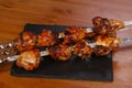 Chicken shashlik kebab on the sticks Royalty Free Stock Photo