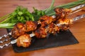 Chicken shashlik kebab on the sticks Royalty Free Stock Photo