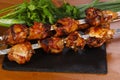 Chicken shashlik kebab on the sticks Royalty Free Stock Photo