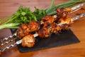 Chicken shashlik kebab on the sticks Royalty Free Stock Photo