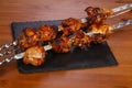 Chicken shashlik kebab on the sticks Royalty Free Stock Photo