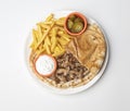 Chicken Shawarma Doner on a plate, Chicken Shawarma plate 