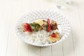 Chicken shish kebab and rice Royalty Free Stock Photo