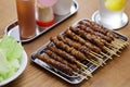 Grilled chicken skin skewers  Tori Kawa Yakitori , Japanese food Royalty Free Stock Photo