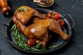 Chicken smoked meat. turkey portion. Food recipe background. Close up Royalty Free Stock Photo