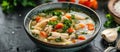 Chicken Soup With Carrots and Parsley Royalty Free Stock Photo