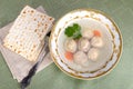 Chicken soup with Kneidlach (Matzah bolls)