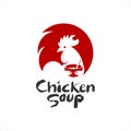 Chicken soup logo design Asian food culinary recipe menu vector