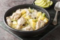 Chicken souse is a Bahamian soup consisting of clear broth where the meat and the vegetables are boiled down in the juice of fresh