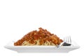 Chicken spaghetti bolognese isolated