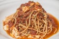 Chicken spaghetti with tomato sauce