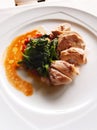 Chicken with spinach, healthy asian cuisine