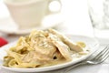 Chicken with spinach pasta Royalty Free Stock Photo