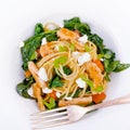 Chicken spinach pasta Royalty Free Stock Photo