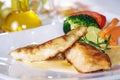 Chicken steak with garnish Royalty Free Stock Photo