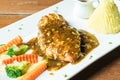 chicken steak with mashed potato Royalty Free Stock Photo