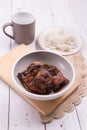 Chicken stew with fresh tomato and lettuce Royalty Free Stock Photo