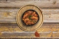 Chicken stew with honeyed sauce with lots of paprika and parsley