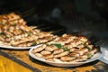 Chicken sticks at Nishiki market in Kyoto Royalty Free Stock Photo