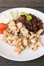 Chicken stir fried with garlic and pepper Royalty Free Stock Photo