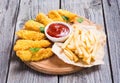 Chicken strips and French fries Royalty Free Stock Photo