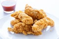 Chicken Strips with Hot Pepper Sauce Royalty Free Stock Photo