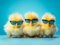 Chicken sunglasses chick animal farming poultry color cute small yellow bird young