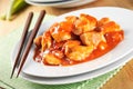 Chicken with sweet and sour sauce Royalty Free Stock Photo