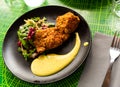 Chicken tandoori in panko with mousseline sauce Royalty Free Stock Photo