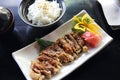 Chicken teriyaki set with rice and soup japanese food Royalty Free Stock Photo