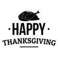 Chicken thanksgiving logo, simple style