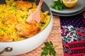 Chicken Thigh and Rice Biryani with Green Peas Royalty Free Stock Photo