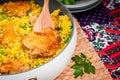 Chicken Thigh and Rice Biryani with Green Peas Royalty Free Stock Photo