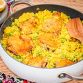 Chicken Thigh and Rice Biryani with Green Peas Royalty Free Stock Photo