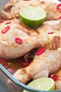 Chicken Thighs In Marinade Royalty Free Stock Photo