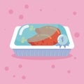 Chicken thighs in a packaging vector Illustration