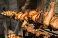 Traditional roasted chicken in a village of Zagorochoria in Greece