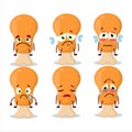Chicken thight cartoon character with sad expression Royalty Free Stock Photo