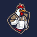 Chicken thumbs up mascot cartoon logo