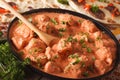 Chicken tikka masala closeup on the table. horizontal Royalty Free Stock Photo