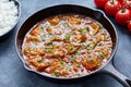 Chicken tikka masala spicy traditional meat food with butter, tomatoes Royalty Free Stock Photo