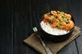 Chicken tikka masala traditional Asian spicy meat food