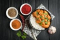 Chicken tikka masala traditional Asian spicy meat food Royalty Free Stock Photo