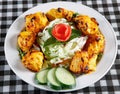 Chicken tikka with salad in plate Royalty Free Stock Photo